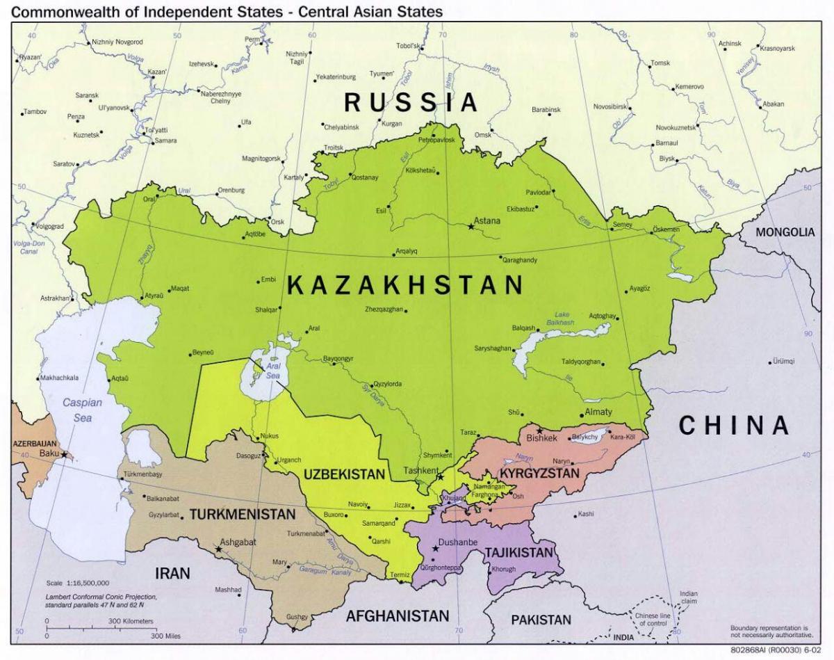 Uzbekistan venäjä kartta