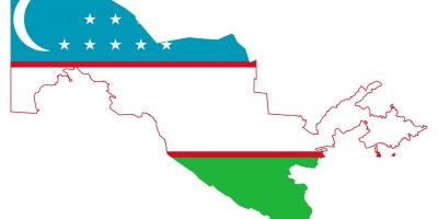 Kartta Uzbekistanin lippu 